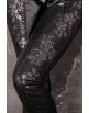 Dámske elastické bedrové koženkové nohavice s flitrami