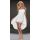 Dámske letné asymetrické šifónové mini šaty s romantickou krajkou - biela